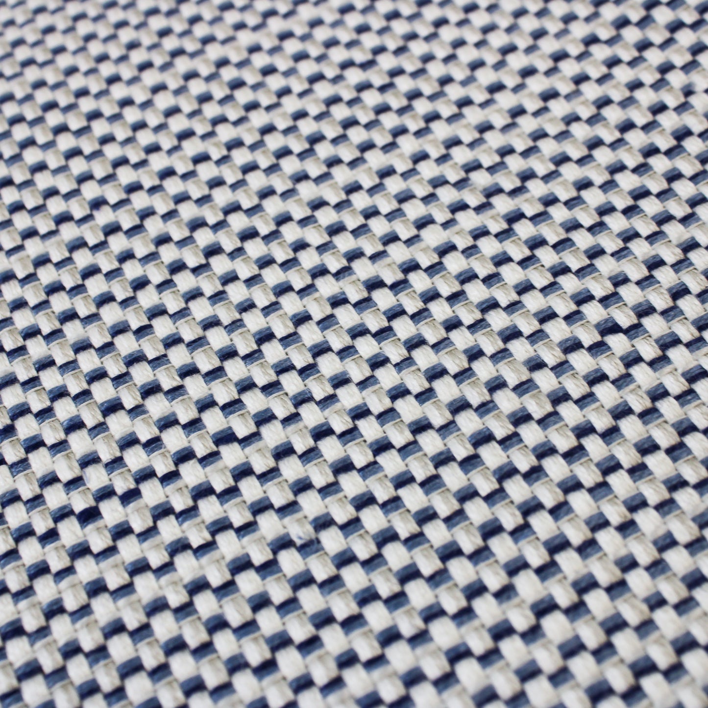 BLUE/WHITE BASKETWEAVE UPHOLSTERY