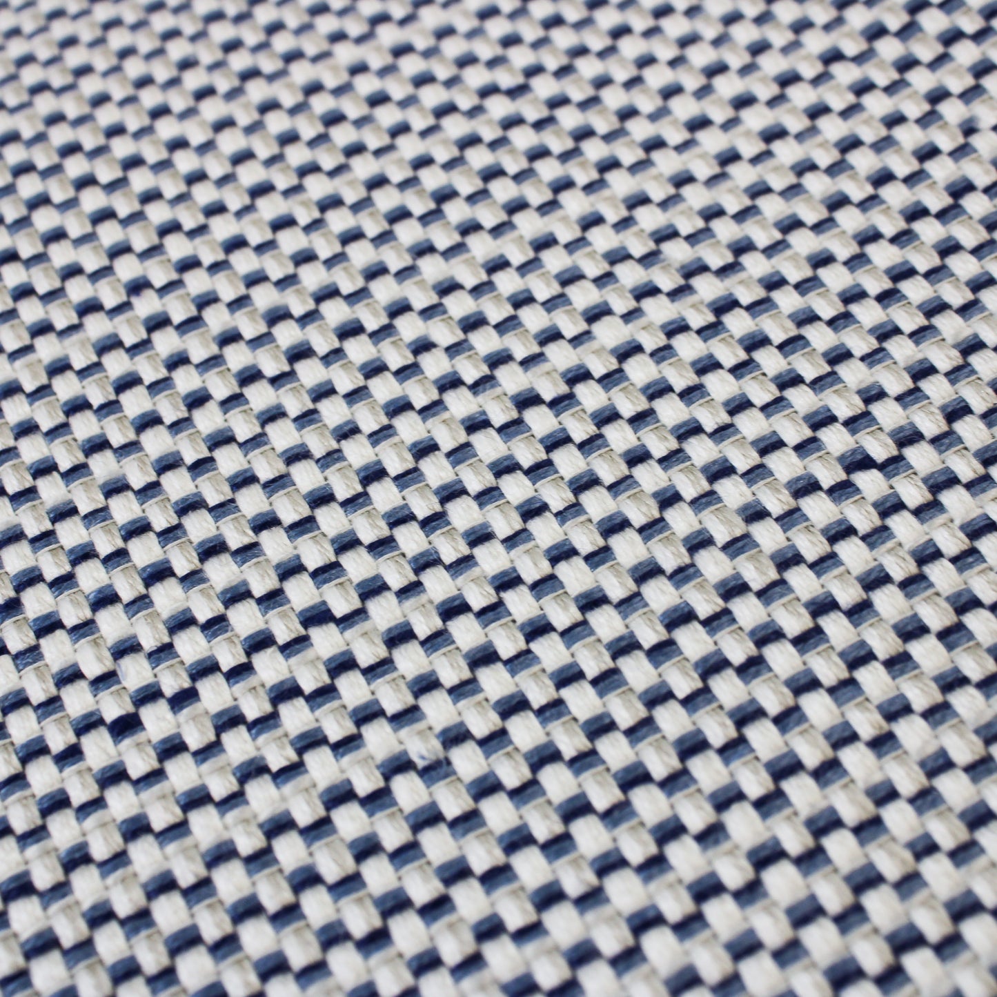 BLUE/WHITE BASKETWEAVE UPHOLSTERY