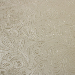 TAUPE EMBOSSED FLORAL FAUX LEATHER
