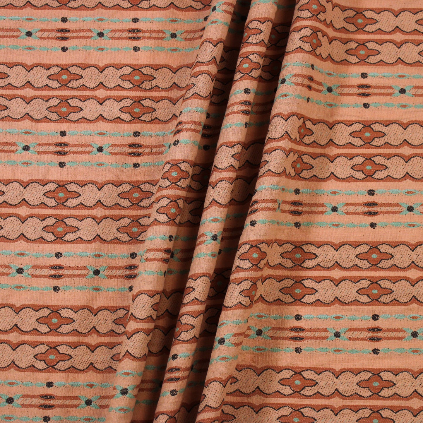 2 YARDS TERRACOTTA GEOMETRIC STRIPE