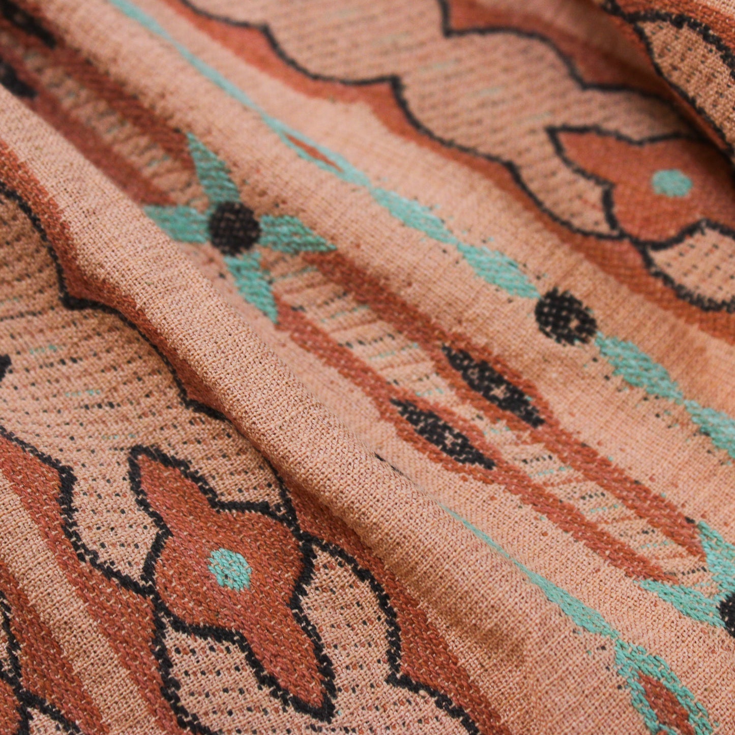 2 YARDS TERRACOTTA GEOMETRIC STRIPE