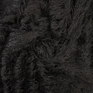 BLACK LONG PILE FAUX FUR
