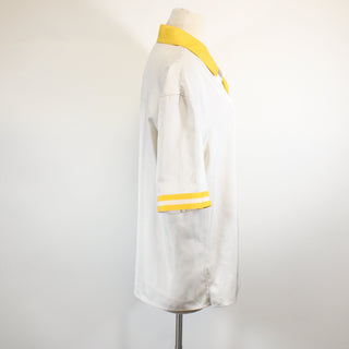 WHITE AND YELLOW BUTTON UP