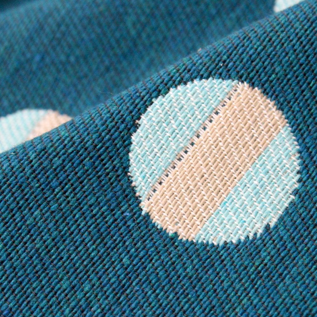 TURQUOISE POLKA DOT UPHOLSTERY