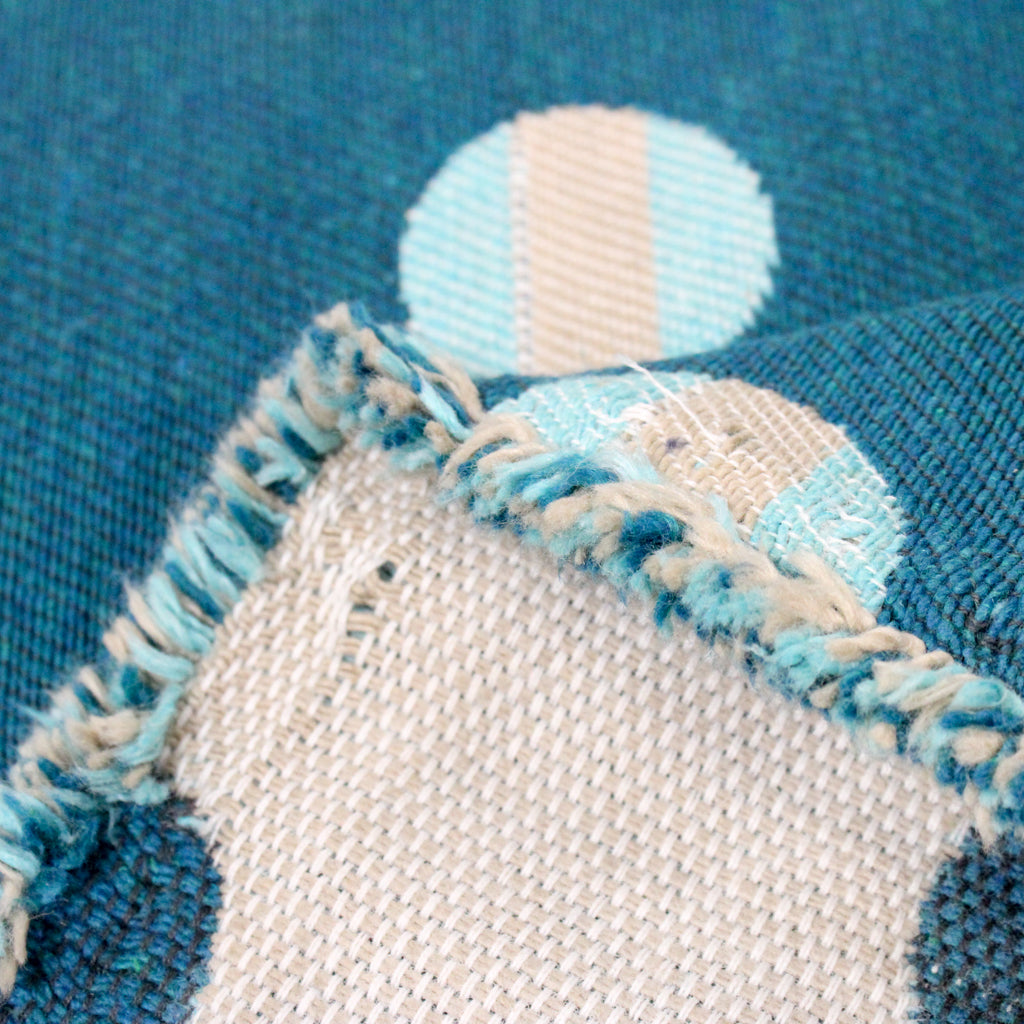 TURQUOISE POLKA DOT UPHOLSTERY