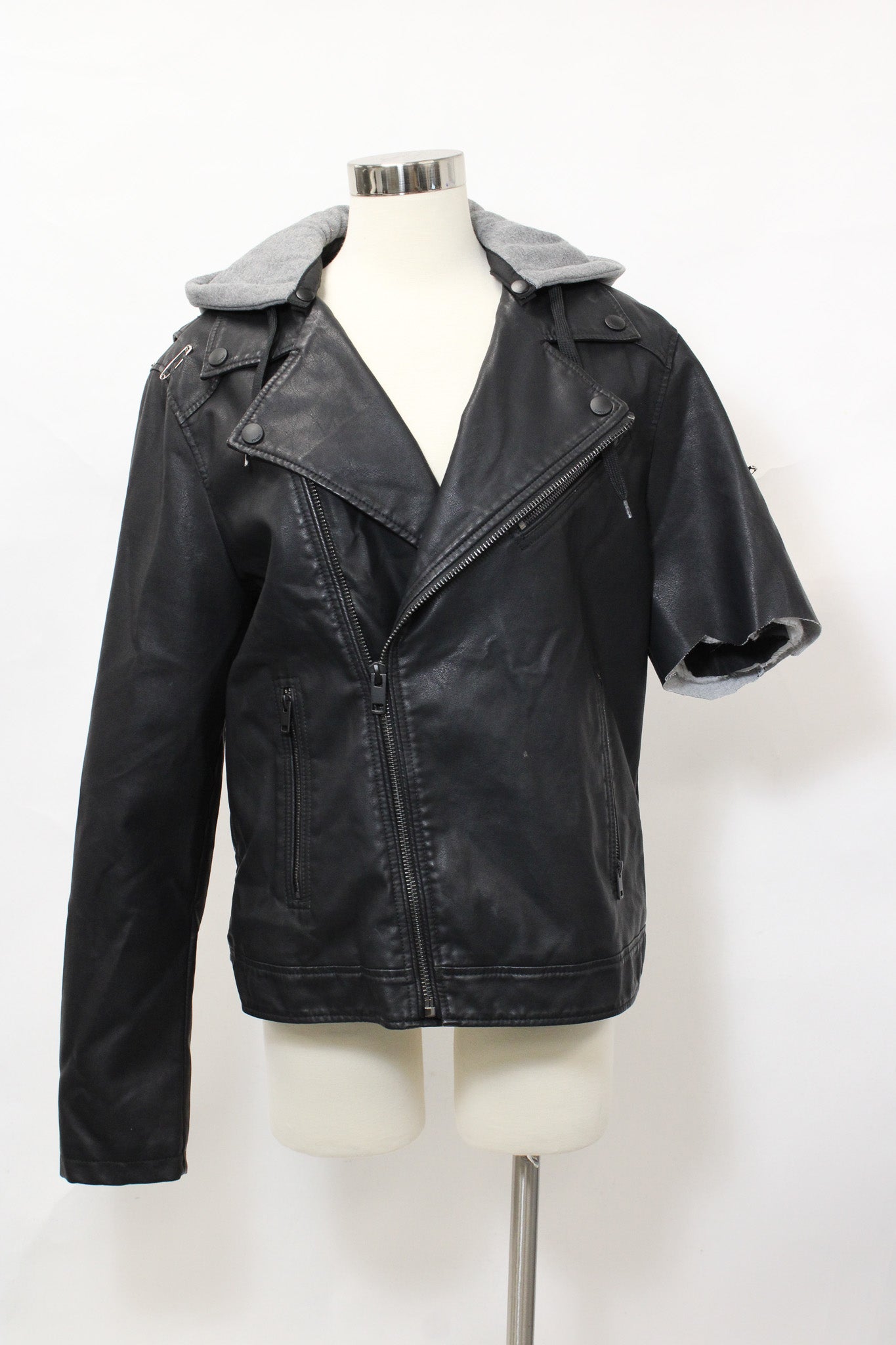 HOODIE LEATHER JACKET
