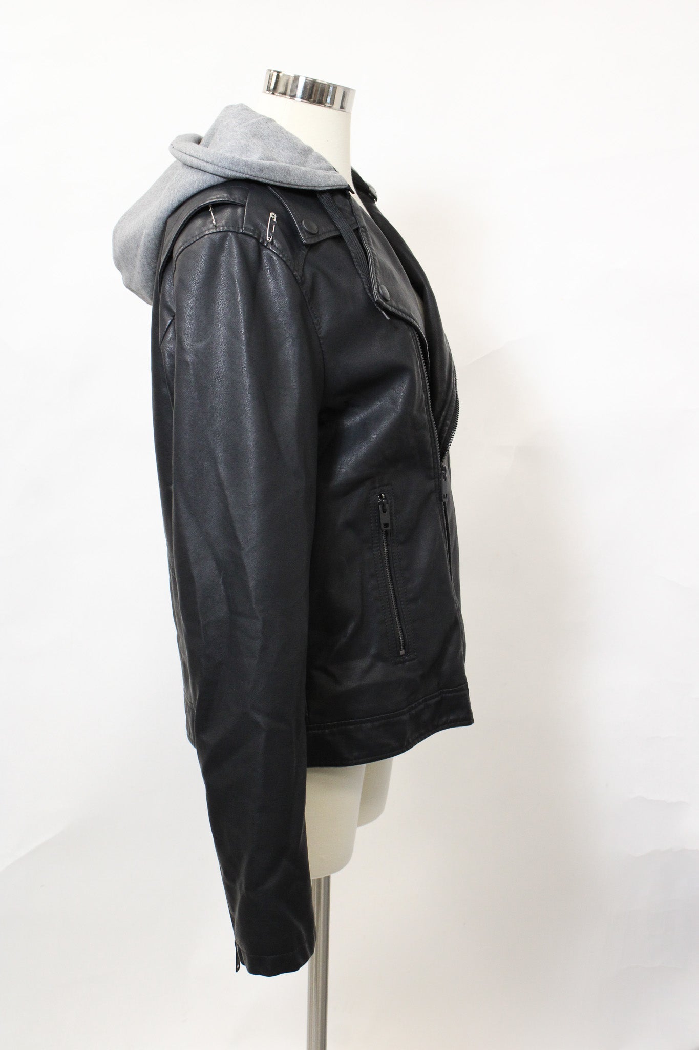 HOODIE LEATHER JACKET
