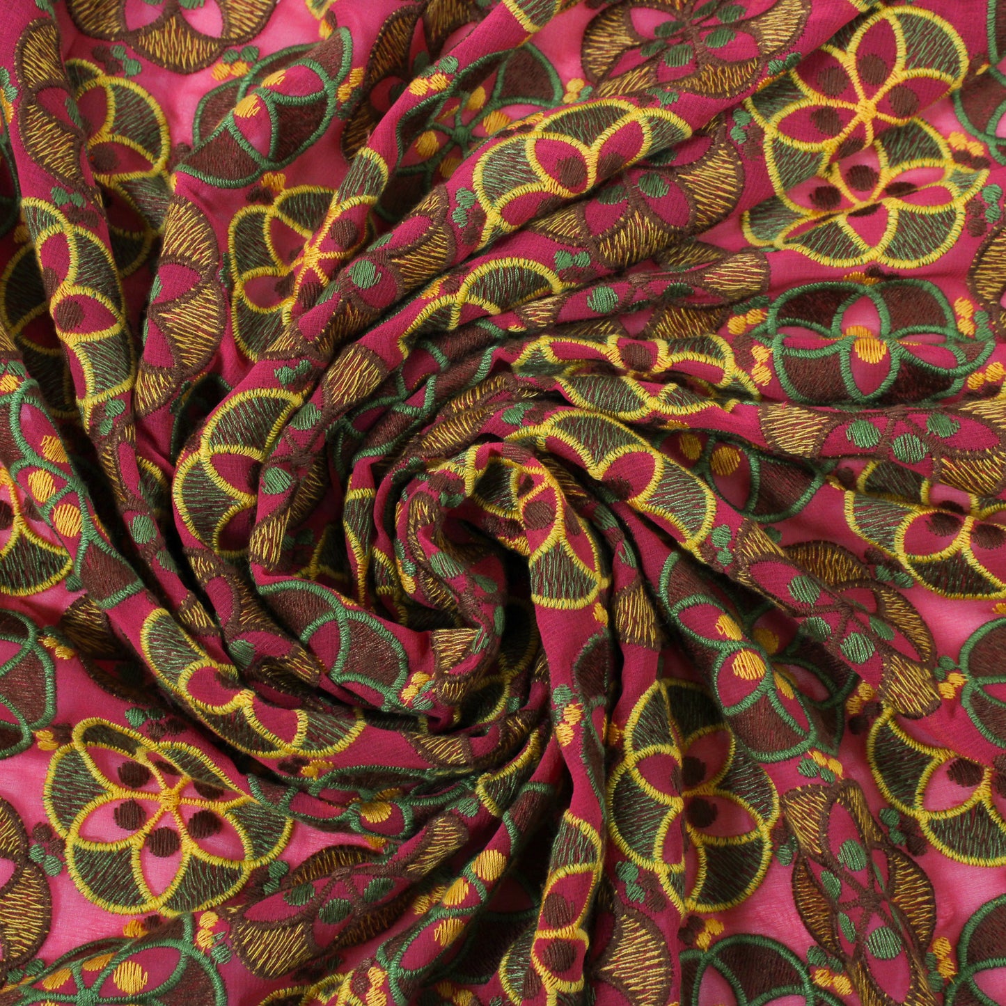 EMBROIDERED FLORAL CHIFFON
