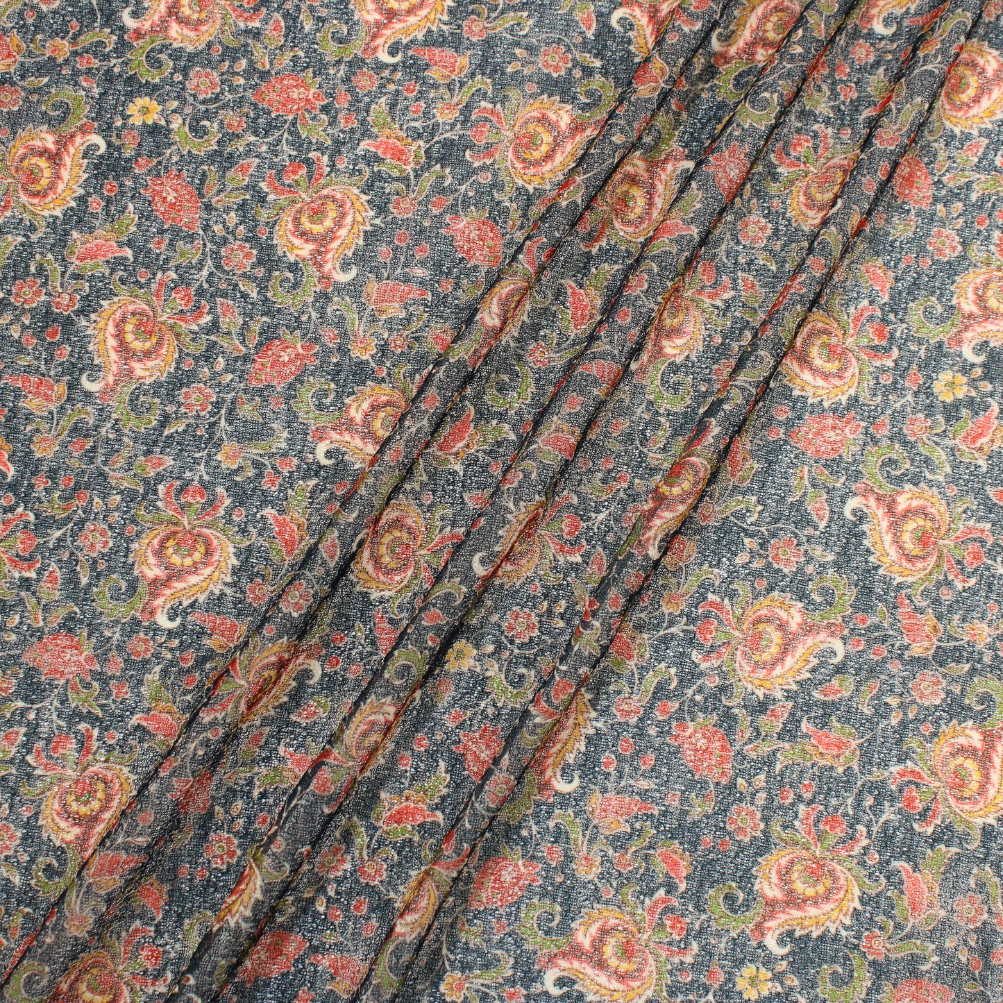 VINTAGE FLORAL CREPE - NAVY