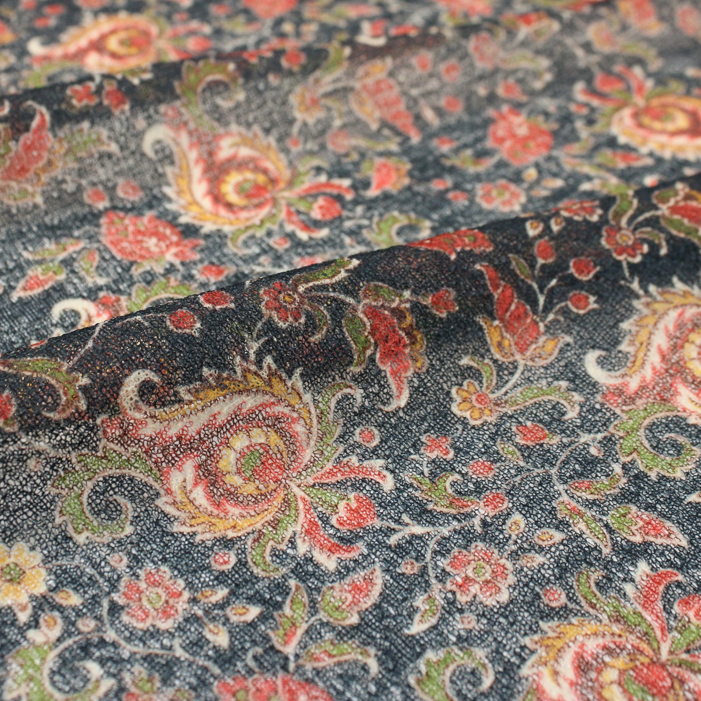 VINTAGE FLORAL CREPE - NAVY