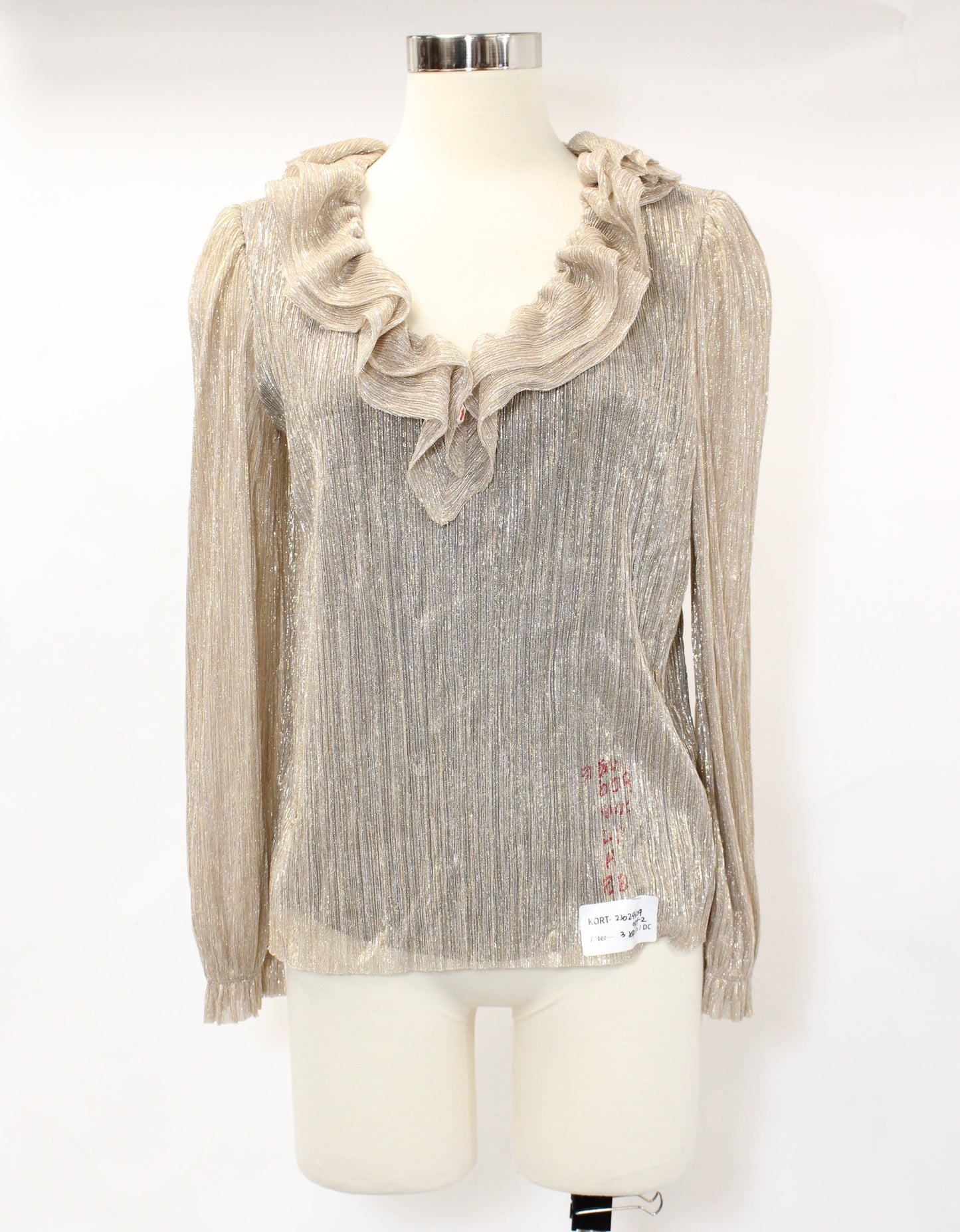 GOLD LUREX RUFFLE BLOUSE