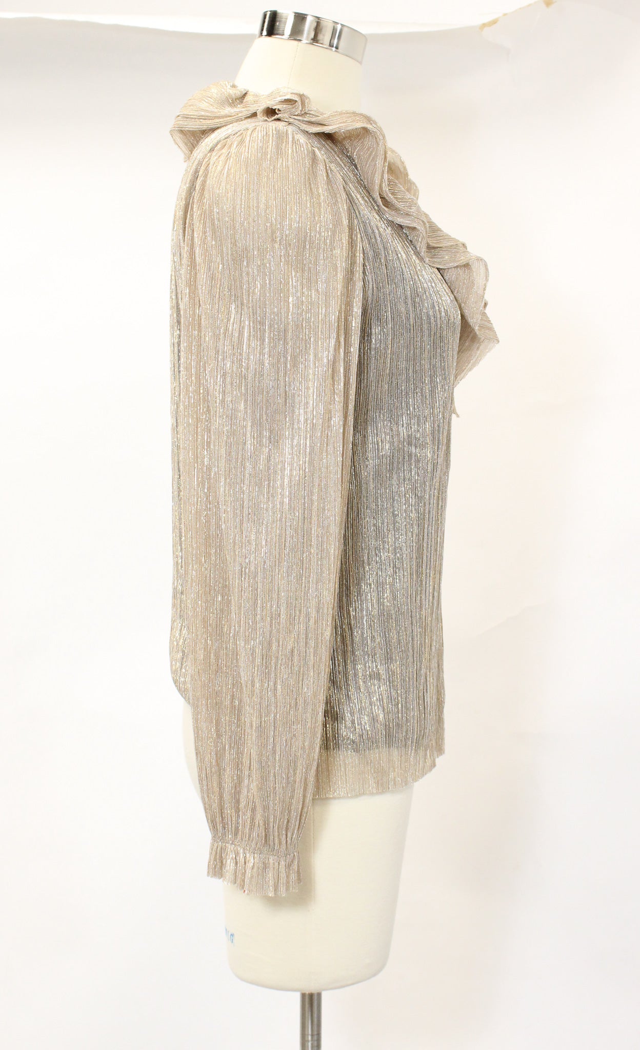 GOLD LUREX RUFFLE BLOUSE