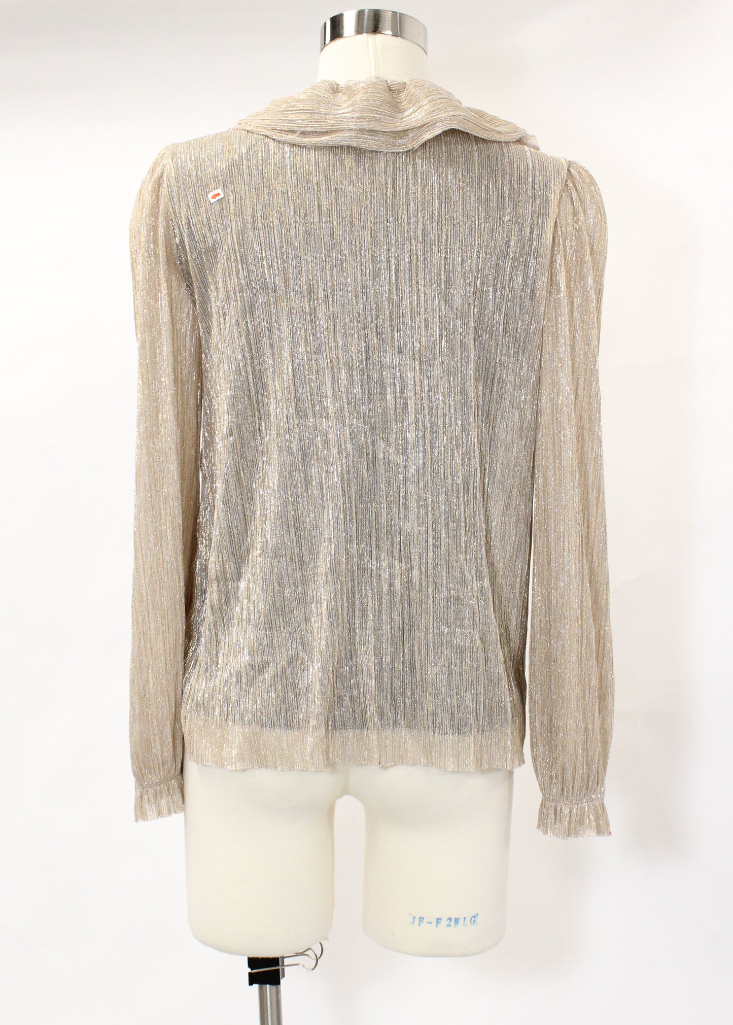 GOLD LUREX RUFFLE BLOUSE