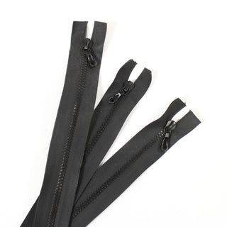 8" WAXED BLACK METAL ZIPPER
