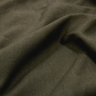close-up of army green jersey fabric