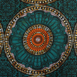 photo of the full medallion motif on the batik medallion fabric