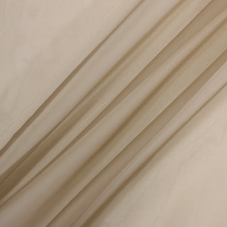 three diagonal lines of beige colored silk organza fabric, showing the structured hand and transparent nature