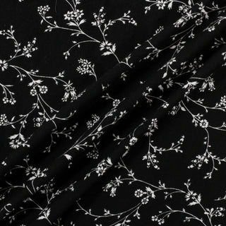 5 YARDS BLACK AND WHITE FLORAL JERSEY