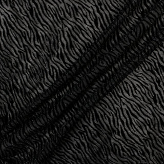 BLACK ZEBRA SPARKLE BURNOUT VELVET MESH