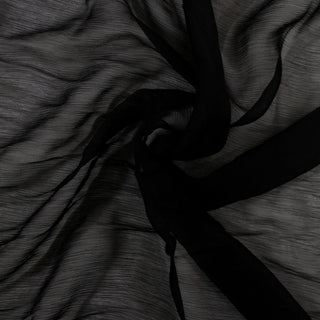 swirl of black crinkle chiffon fabric