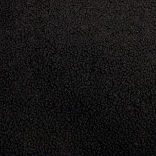 close up of black wool sheepskin sherpa