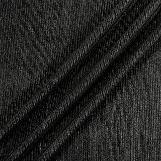 three diagonal lines draped of a black sparkly stretch knit fabric
