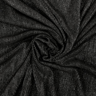 swirl of black sparkle crinkle-rib stretchy knit fabric