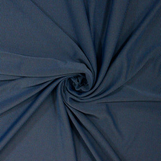 swirl of double-knit jersey fabric in blue and black