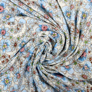 swirl of floral jersey fabric