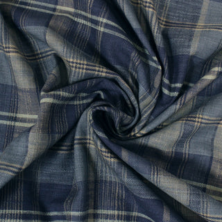 swirl of blue plaid fabric