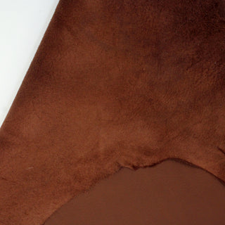 front and back of a calfskin leather hide in a burnt sienna brown color