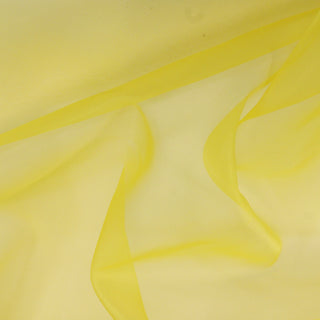 close-up of buttercup yellow silk organza fabric