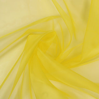 swirl of buttercup yellow silk organza fabric