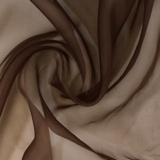 swirl of chestnut brown colored silk organza fabric