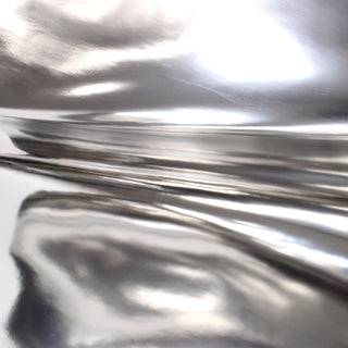 chrome patent leather arranged to show the surface quality of high shine 