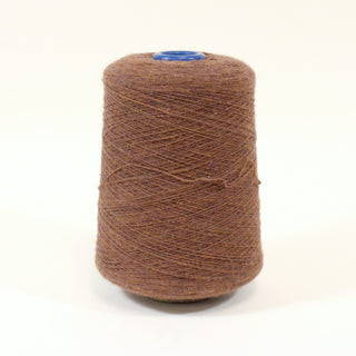 cone of brown colored worsted wool lightweight yarn