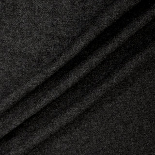 graphite grey colored boiled wool fabric scrunched up to show drape