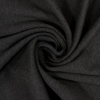 swirl of a dark heather graphite grey colored rib knit jersey fabric
