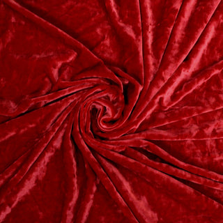 swirl of holly red crushed velvet fabric