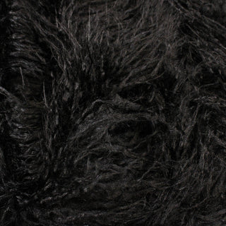 BLACK LONG PILE FAUX FUR