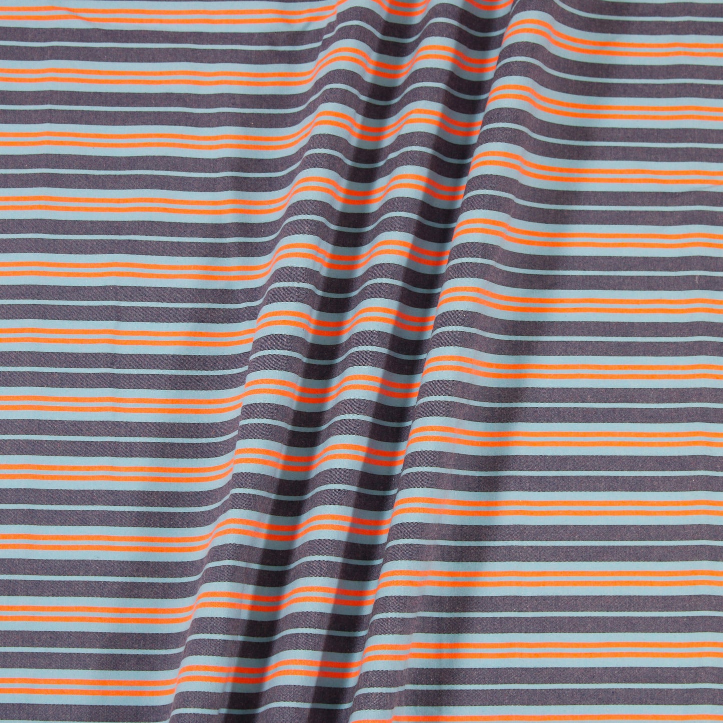 4 3/4 YARDS BLUE/ORANGE STRIPED COTTON