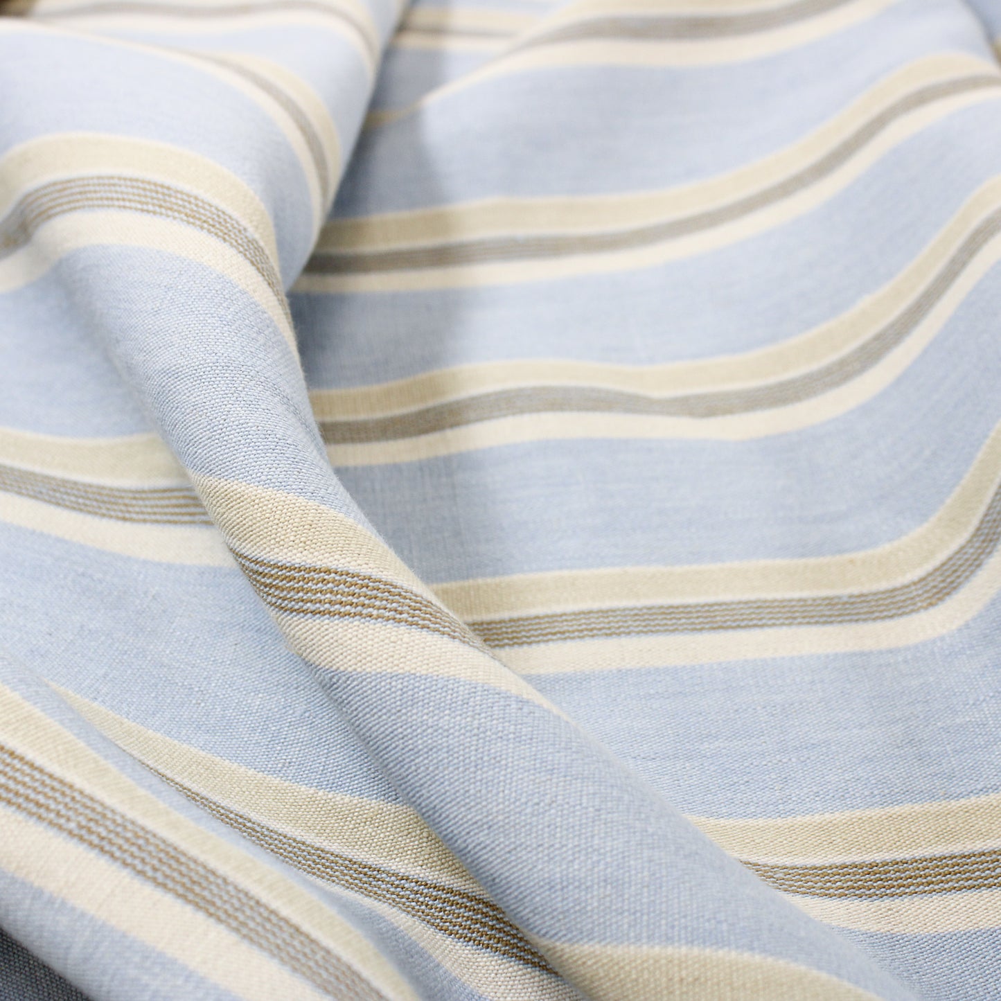 BABY BLUE/CREAM STRIPED CANVAS