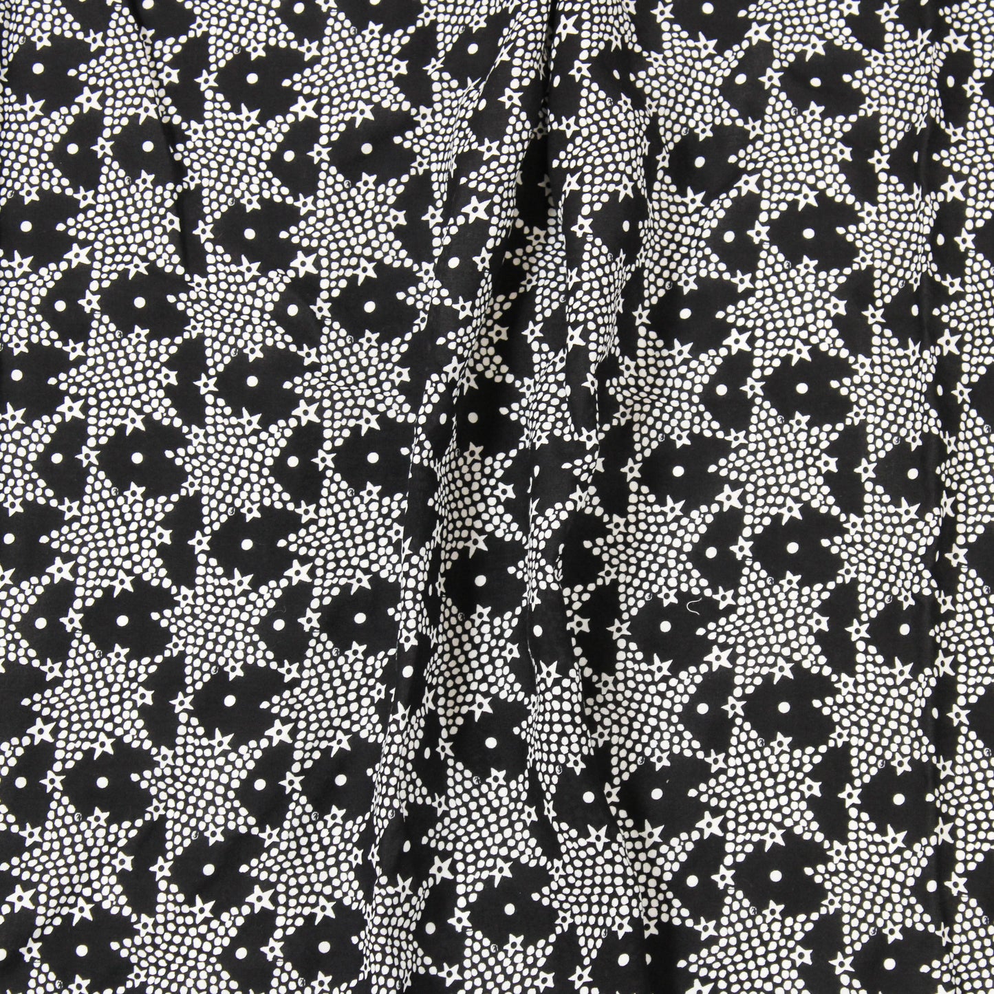 3 3/4 YARDS B&W STAR COTTON