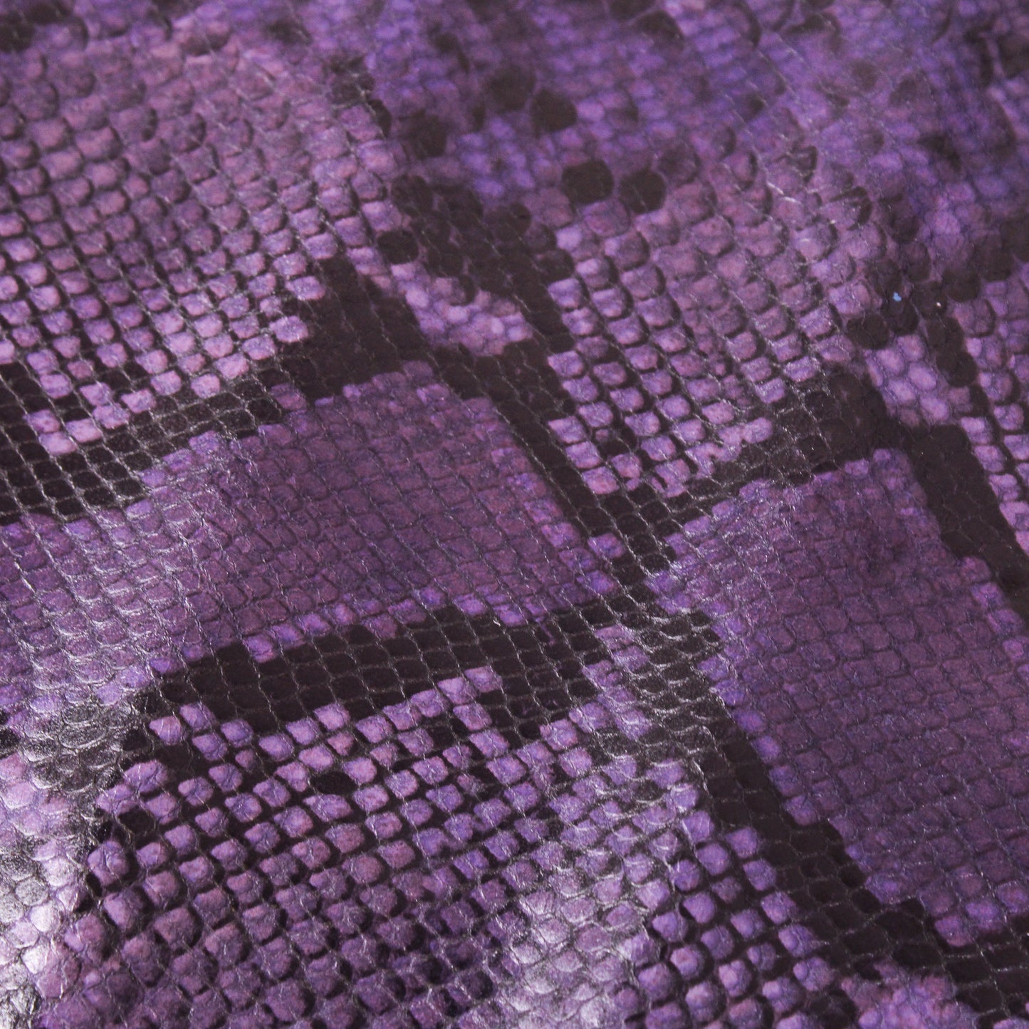 PURPLE EMBOSSED SNAKE PRINT COW HIDE