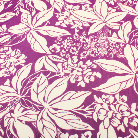 4 YARDS PURPLE FLORAL CHIFFON