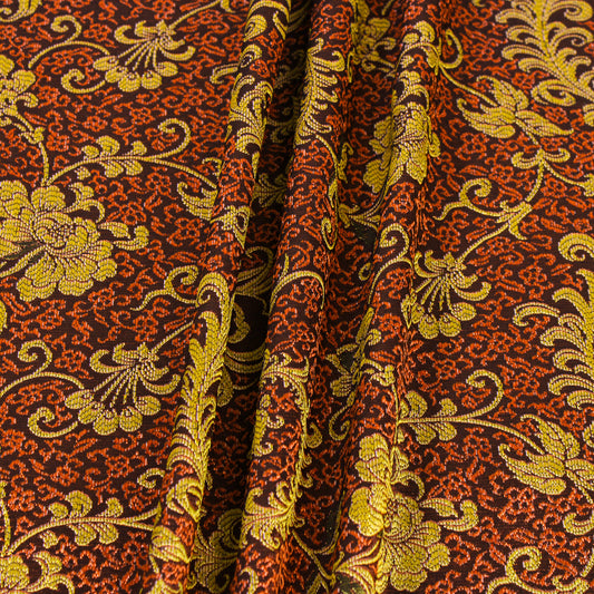 3 YARDS ORANGE/GOLD JACQUARD