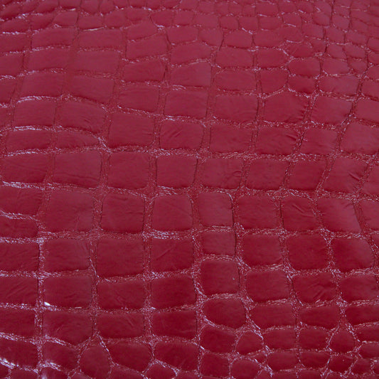 MAROON EMBOSSED COWHIDE