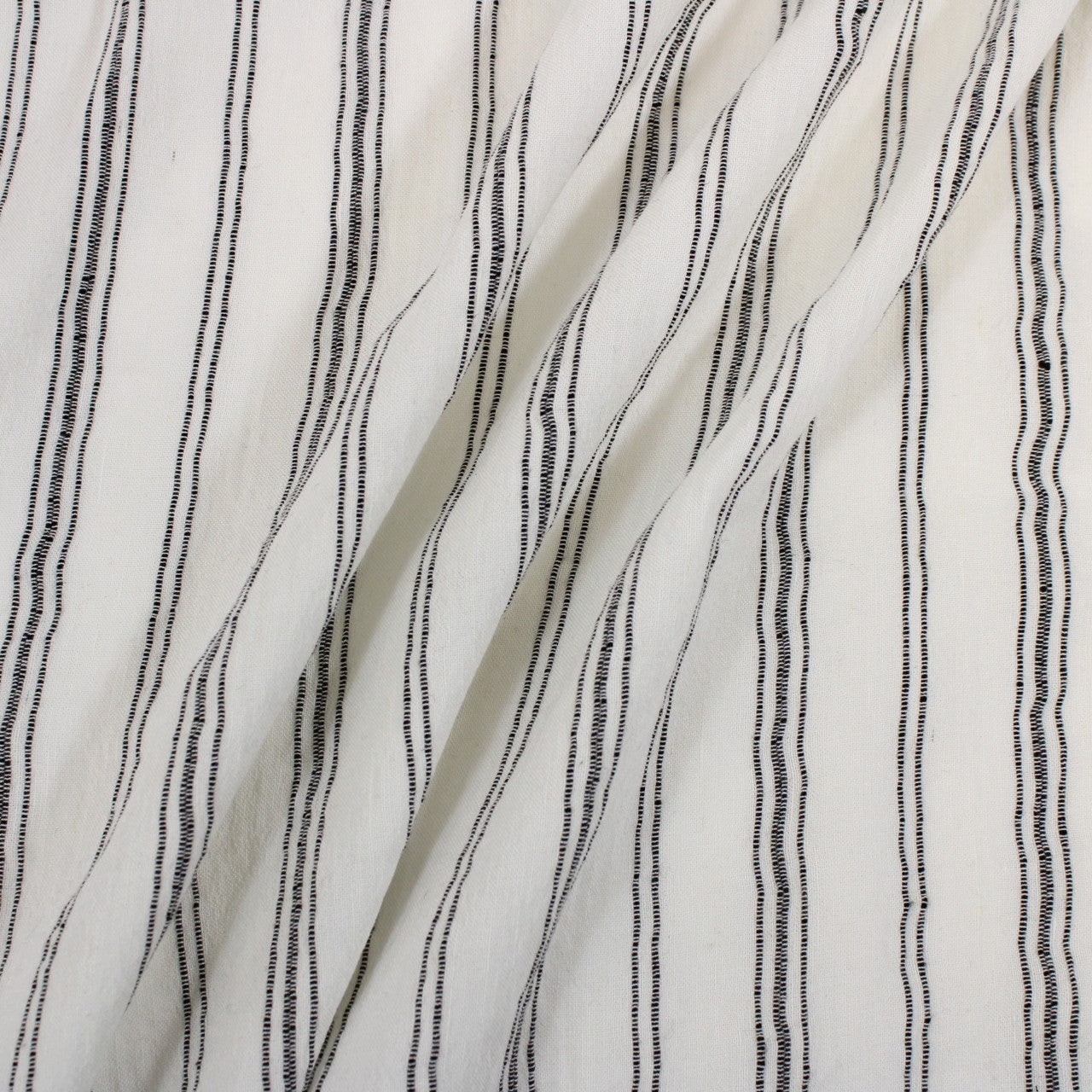 3 YARDS BLACK LINEN STRIPE