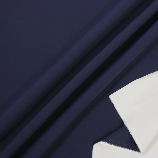 EGGSHELL AND NAVY DOUBLE-FACED WEAVE