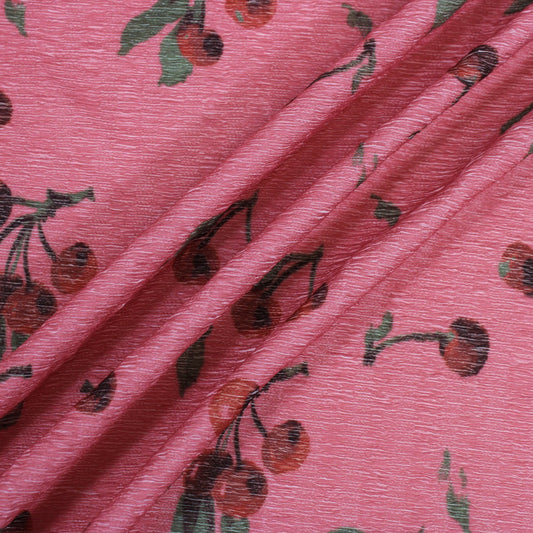 3.5 YARD CHERRY CRINKLE PLISSÉ